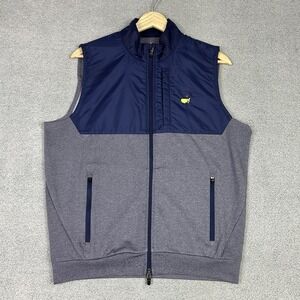 Masters Tech Golf Hybrid Vest Mens Small Blue Augusta National Full Zip Stretch